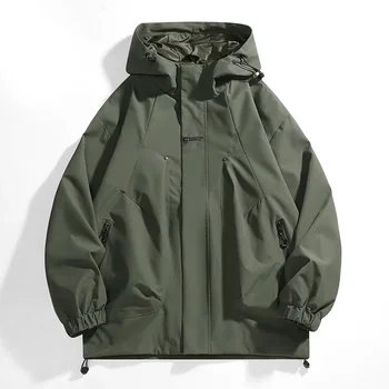 الخريف شارع العليا سترة واقية الرجال مقنعين سترة سستة معطف البضائع منفذها معاطف النساء فضفاضة رقيقة سوفتشيل في الهواء الطلق معطف للرياضة 6