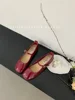 Brand Flat Bottom Mary Jane Women's Shoes French Retro One Line Buckle Red Women's Patent Leather Ballet Shoes Trend Size 33-44 1
