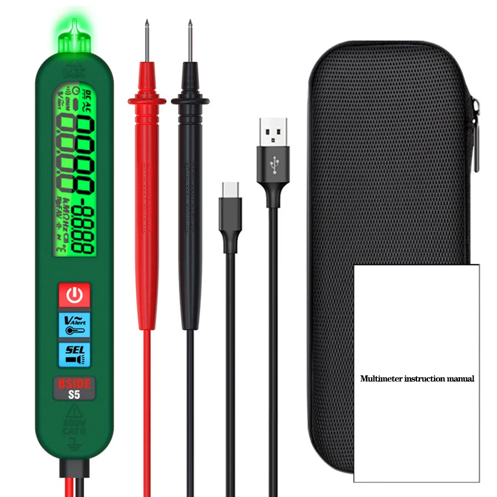 

Smart Digital Multimeter Rechargeable Non-Contact Multimeter Lightweight Voltage Detect Tester NCV Meter Resistance Ohmmeter Pen