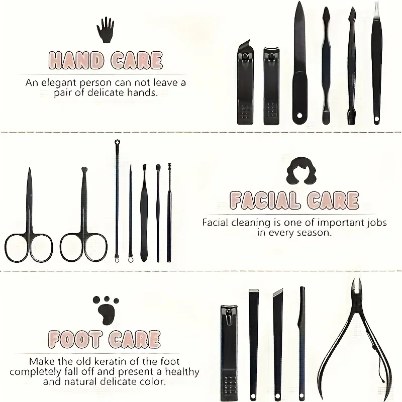 10-24Pcs Professional Nail Clippers Kit Ultra Sharp Fingernail and Toenail Cutters Men and Women Sturdy Pedicure Care Nail clipper set Nail care kit Manicure pedicure kit
