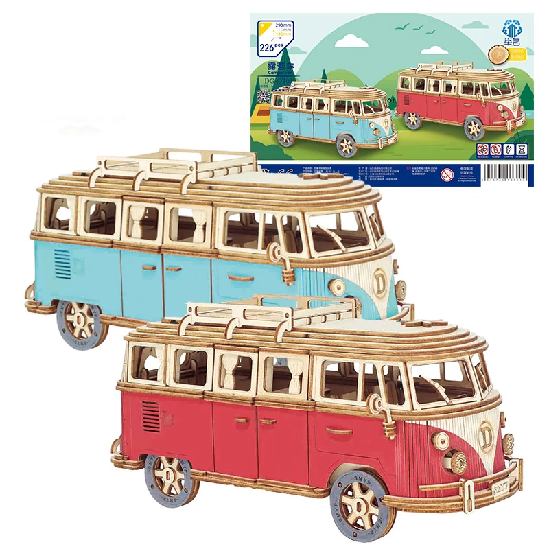Vintage Campervan 3D Wooden Puzzle Kit