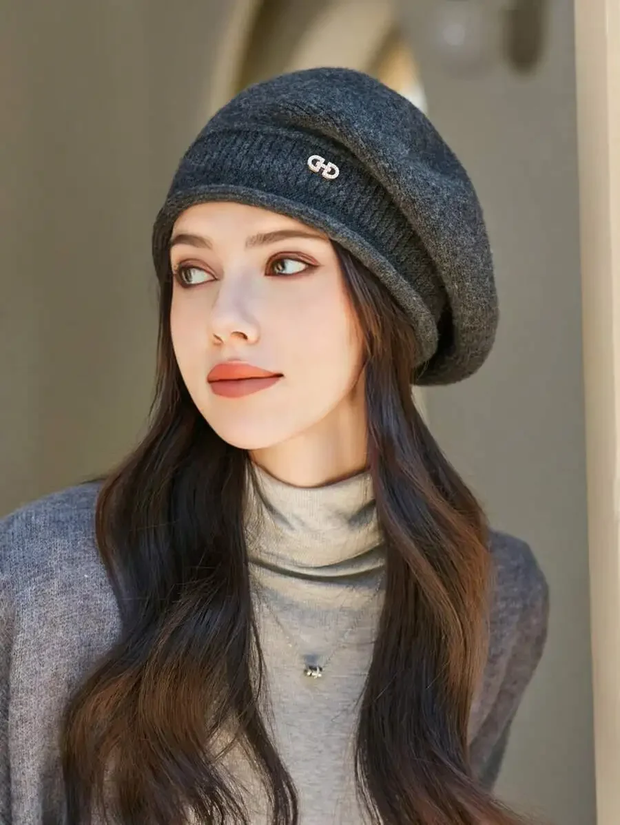 Women's Beret Hat Elegant Autumn Winter Warm Painter Style_voghion.com