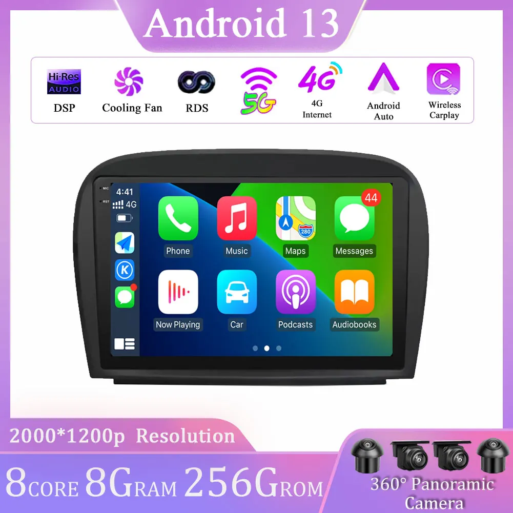 

9 " Android 13 For Mercedes Benz SL R230 SL350 SL500 SL55 SL600 SL65 2001 - 2007 Car Radio Multimedia GPS Navigation