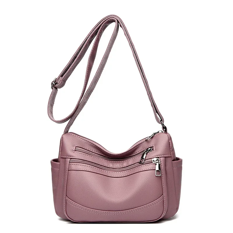 thumbnail image 1 of Bolso de piel sintética suave para mujer, de diseñador, de 4 capas, tipo bandolera, con múltiples bolsillos, de gran capacidad, para mamá, con correa ajustable, 1 of 5