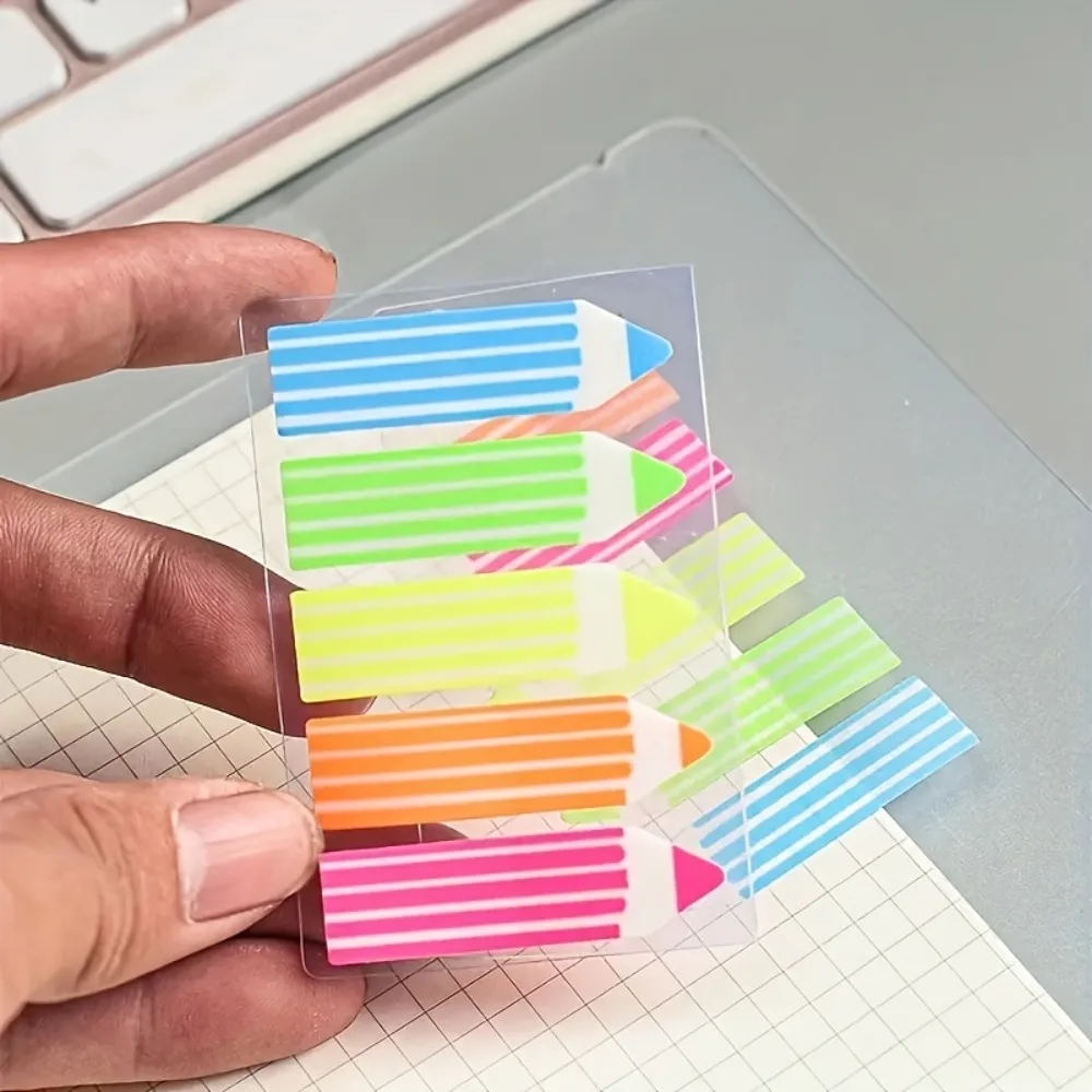 Colorful Pencil - Shaped Sticky Notes Index Tabs, Self - Adhesive Page Markers for Bookmarking, Organizing, Ideal for Office - 6