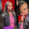 30 40 Inch 13x4 13x6 Straight Lace Frontat Wigs 360 Front Human Hair 4x4 5X5 Closure Wig Pre Plucked For Women 250 Density 3