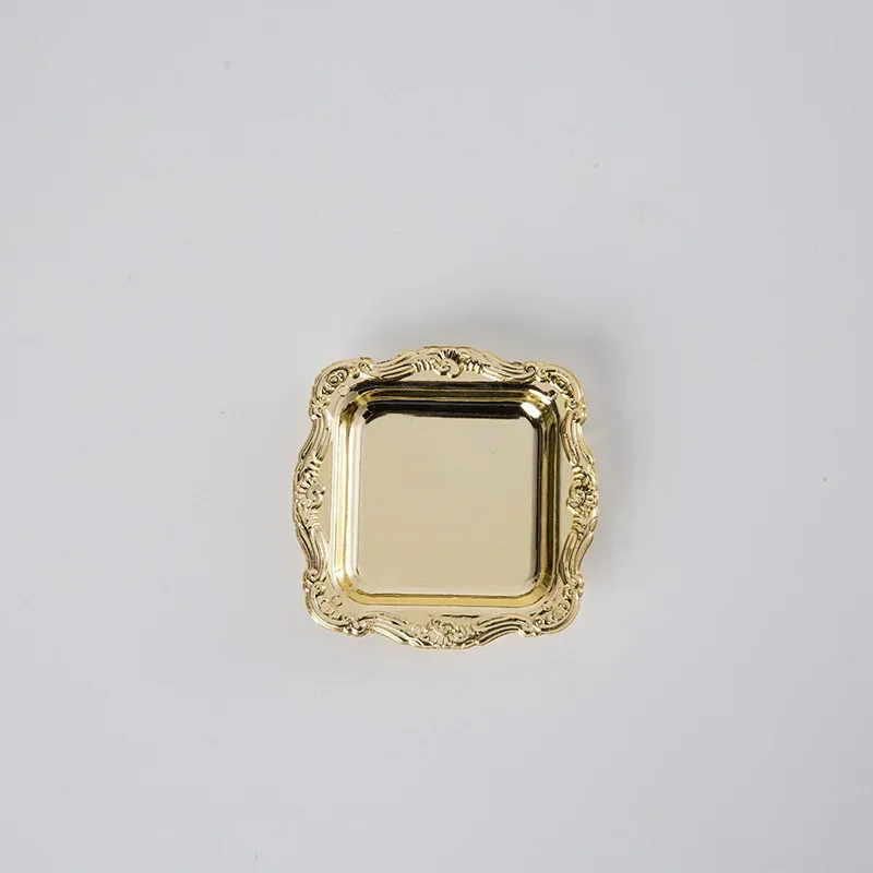 Mini Gold Storage Tray Silver Cake Fruit Plate Jewelry Display Plastic Party Sushi Home Decor Sauce Dish 20Pcs