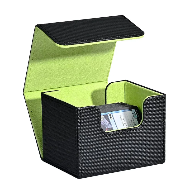 ArtBoutiq PU Leather Deck Box For 100+ Cards - Magnetic Close With Dividers (Blue/Black)