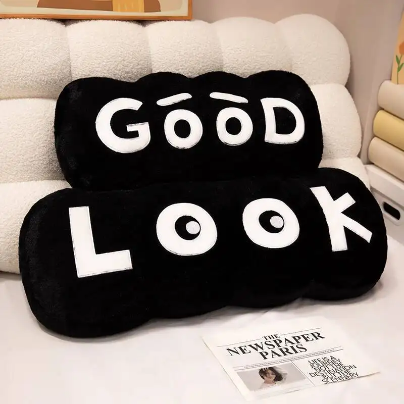 60/82cm 긴 베개 박제 좋은 모습 편지 다채로운 플러시 볼스터 등받이 쿠션 소파 의자 장식 선물
