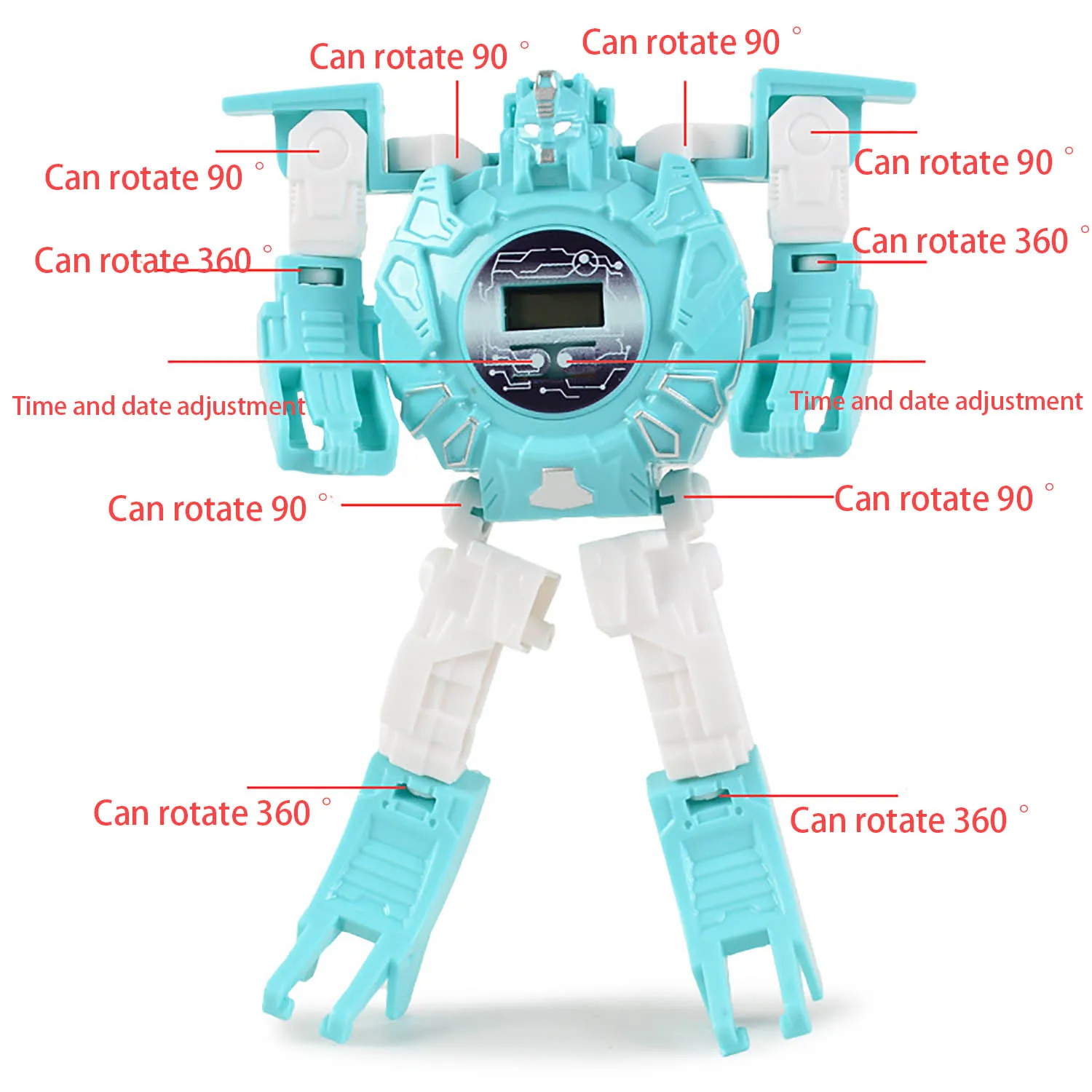 Transformable electronic watch toy imitating robot transformation design, carrying a small watch with you 3