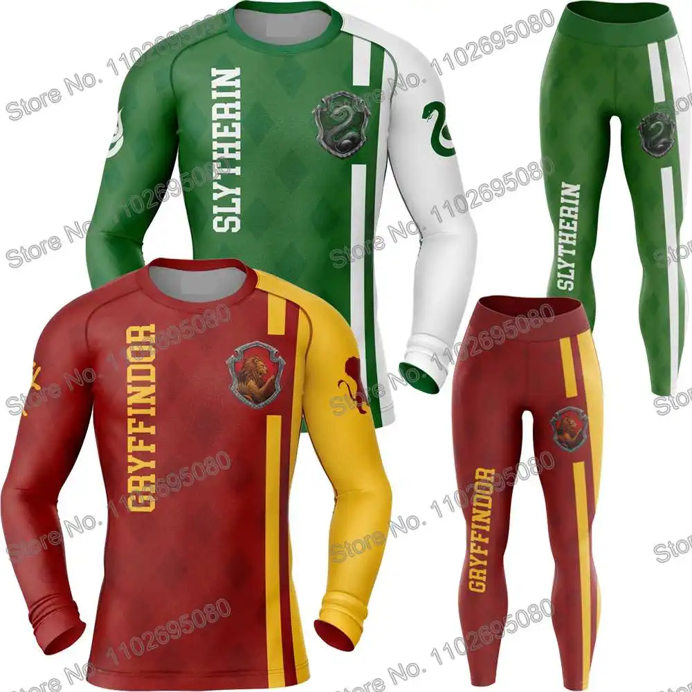 Magic School Rash Guard Diving T-Shirt Pants BJJ Boxing MMA Swimwear Men Summer Long Sleeve Surf Clothing Women GYM Tops Sports