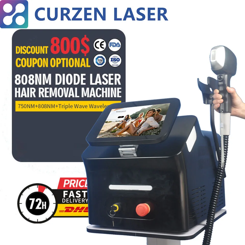 2022 Grande Potenza E Vendita Calda 808Nm Depilazione Laser A Diodi 755 808 1064 Depilazione Diodo Attrezzatura Per Salone Di Bellezza Facciale