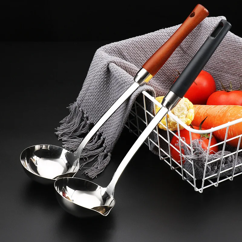 

Creative Soup Ladle Serving Spoon Kitchen Long Handle Tablespoons Stainless Steel Tableware Skimmer Chinese Cooking Utensils