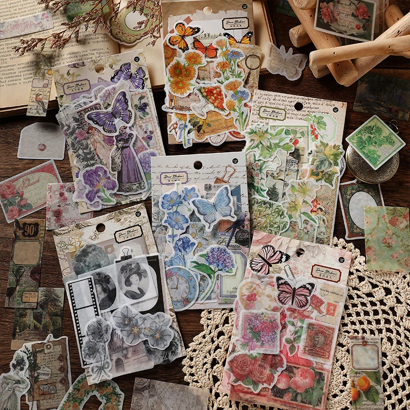 Journamm 100pcs/pack Aesthetics Washi Sticker Stationery DIY Scrapbooking Decor Junk Journal Collage Photo Album Craft Stickers