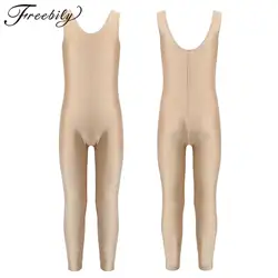 Kids Sleeveless Full Body Ballet Leotard Skin Tight Gymnastics Jumpsuits Bodysuit Dancing Costume Girls Dancewear