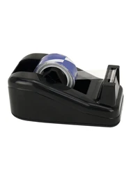 Large Stationery Adhesive Tape Cutter with Table Base - Office Supplies Tape Dispenser (Black)