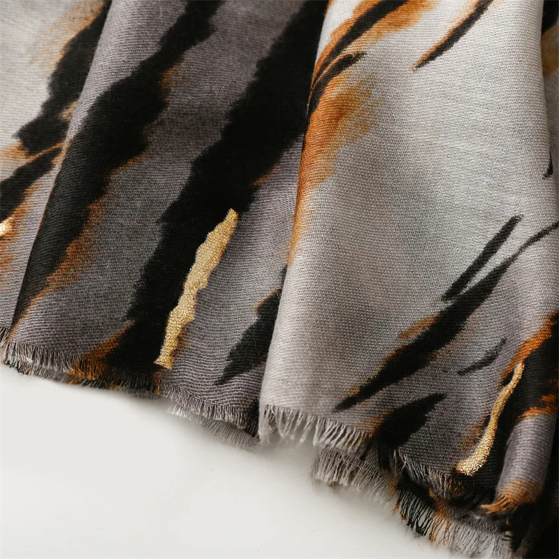 2024 Winter Dicke Leopard Zebra Fringe Viskose Schals Schal Dame Hohe Qualität Wrap Pashmina Stola Bufandas Moslemisches Hijab 180*90 cm – Detail 12