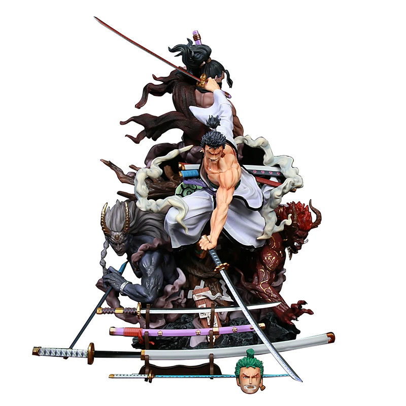 

One Piece GK Figures Anime Figurine Model Roronoa Zoro Three Sword StyleAction Figure 43cm PVC Statue Collection Toy Figma