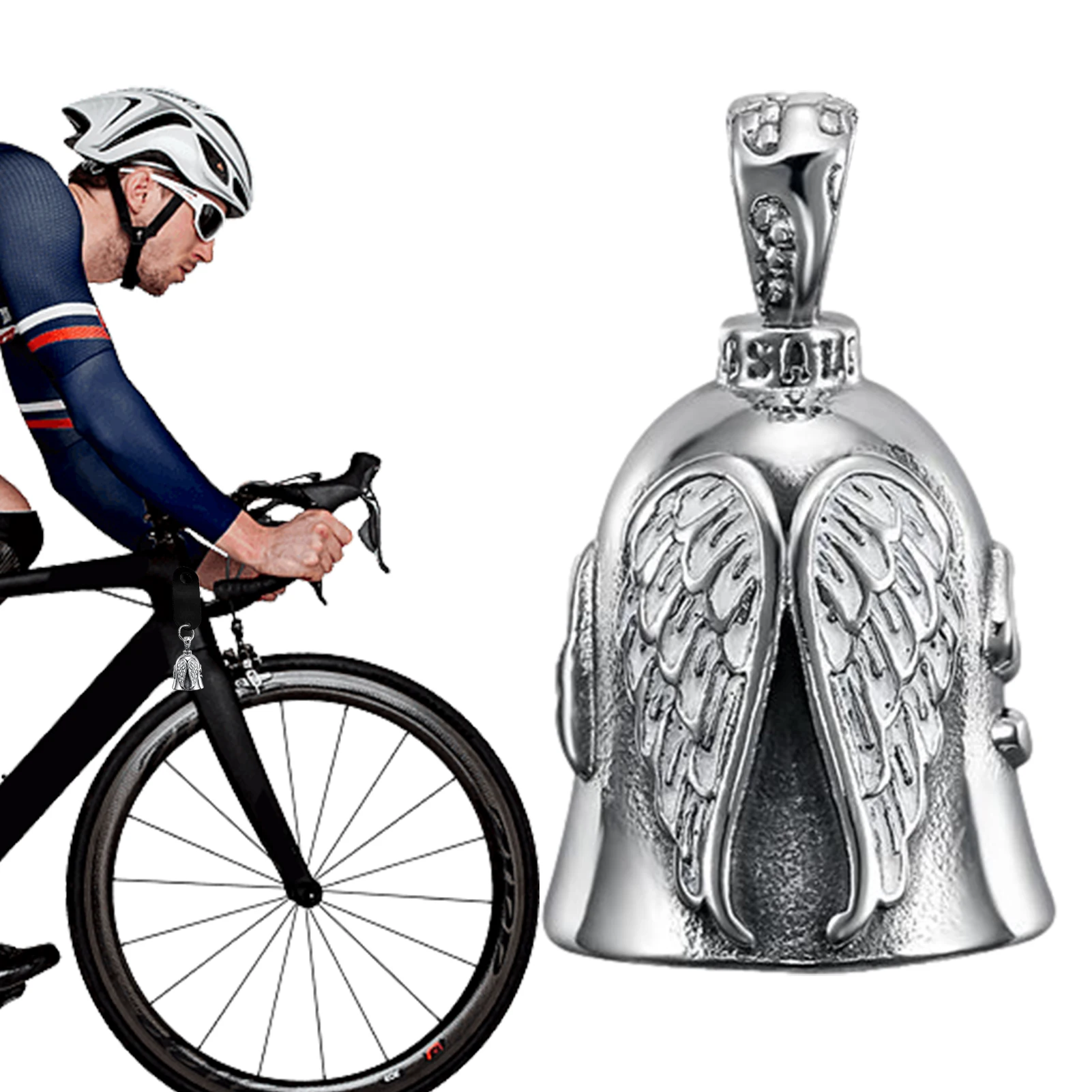 Riding Bell Angel Guardian Biker Riding Bell Portable Motorcycle Accessories For Biker Riders Motorcycle Bicycle Valentine Gift