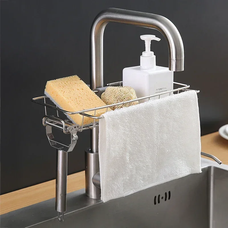 

Kitchen Sink Drain Rack Sponge Holder Sink Drain Shelf Holder Rag Sponge Storage Rack Shelves Bathroom Organizer Shelf