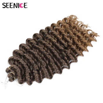 Afro Curly Deep Wavy Twist Synthetic Crochet Hair Ombre Blonde Brown Braiding Extensions for Women African Crochet Braids Hair 1