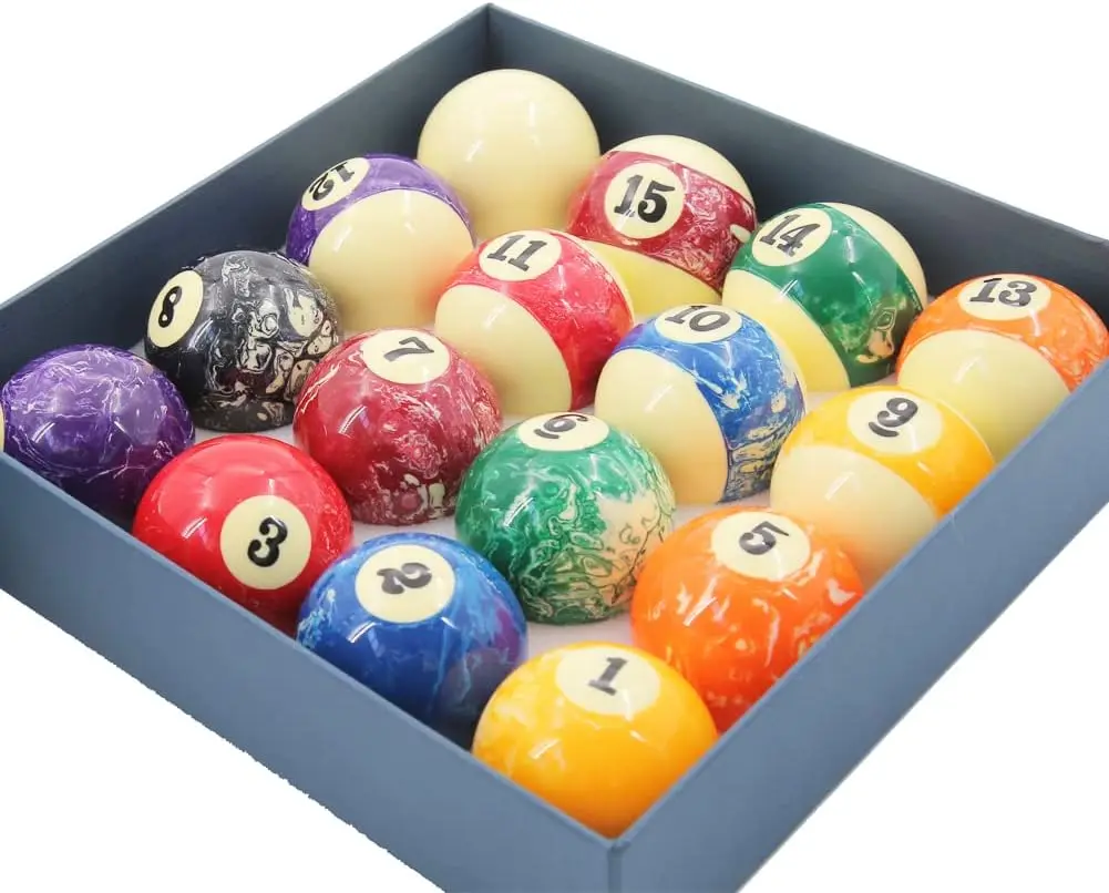 Cueelf Billiard Ball Set 2-1/4 Inch 16 Balls for Pool Tables Professional Pool Balls