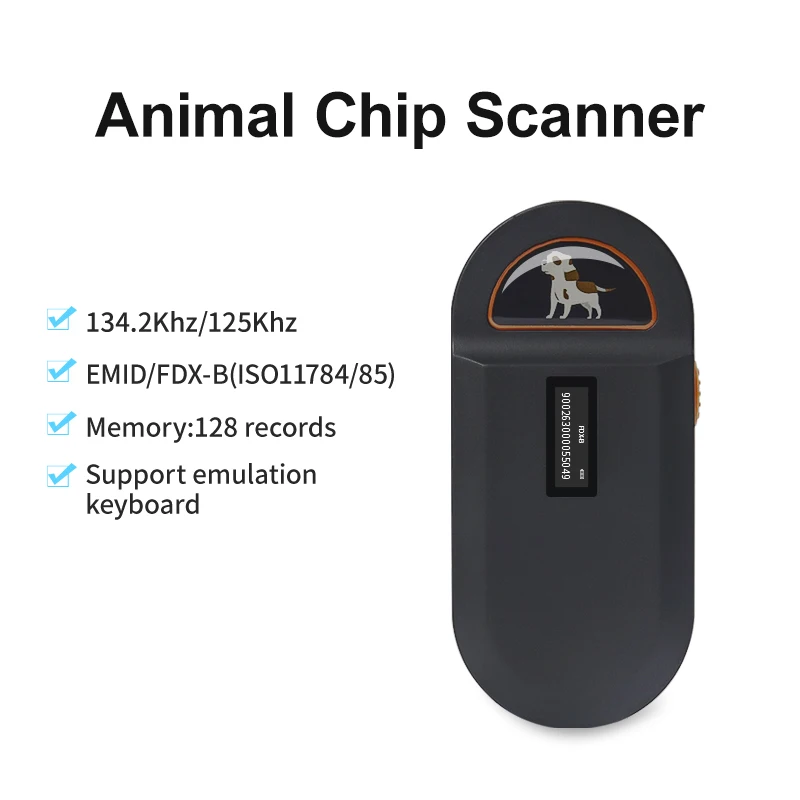 Dog Cat Microchip Scanner Pet Chip Reader for Animal ID