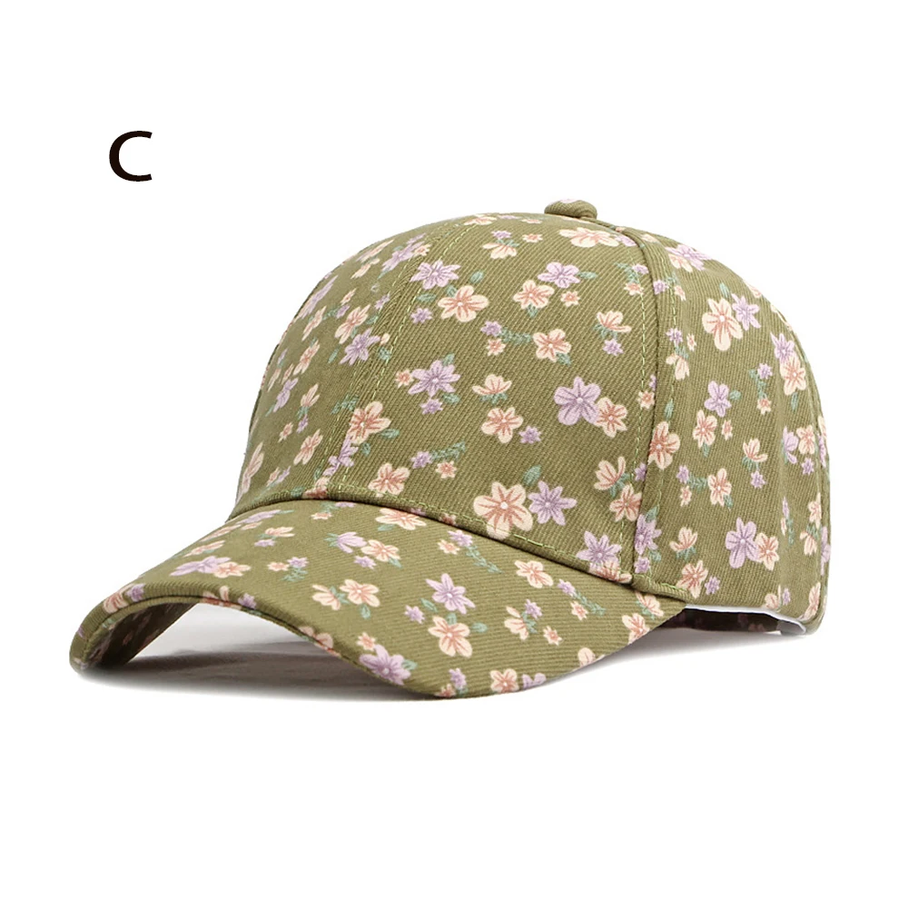 1 women's versatile flower printed baseball cap, spring and summer outdoor sun protection duckbill hat 4