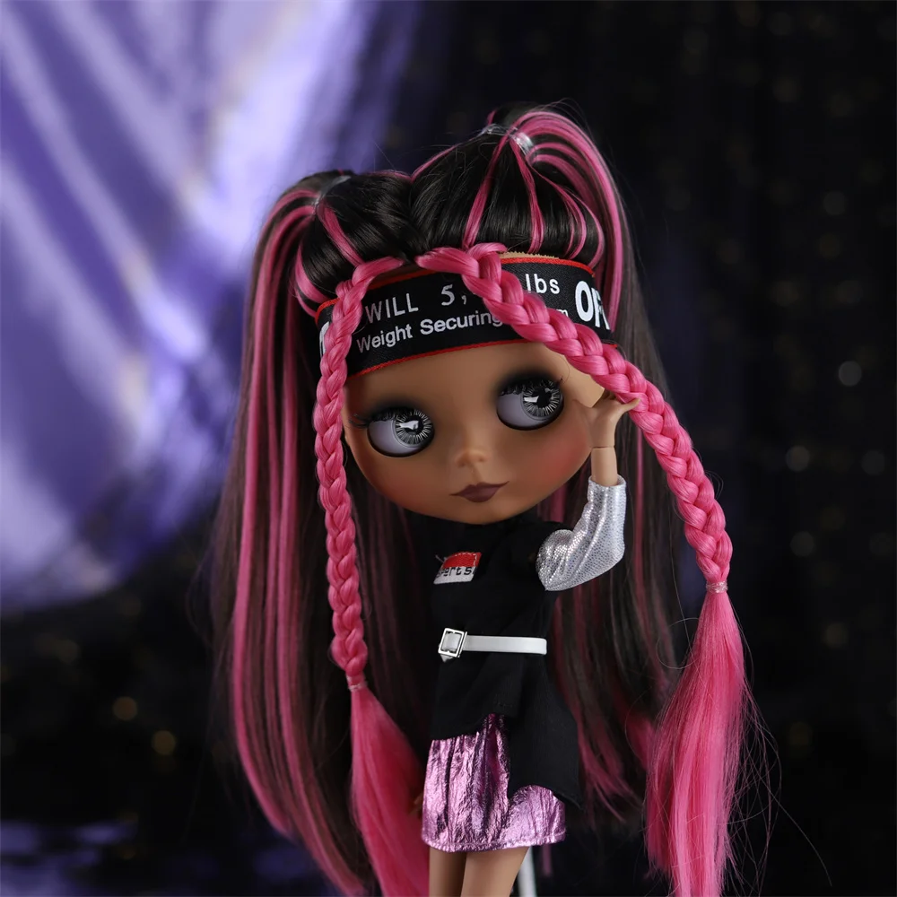 ICY DBS Blyth doll black skin matte face nude doll and set joint body gift for boy girl reborn doll
