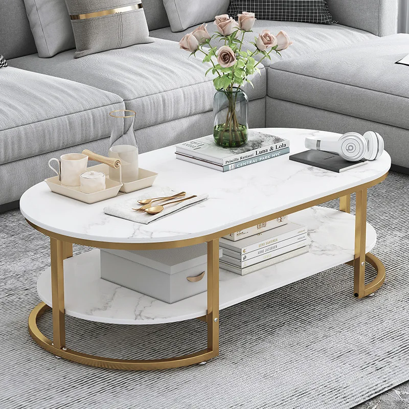 

Living Room Coffee Tables Modern Nordic Luxury Iron White Tea Coffee Tables Storage Table Basse De Luxe Home Furniture YY50DC