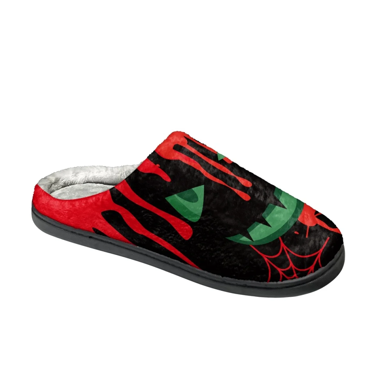 Winter Men's Home Shoes Dropshipping Horror Print Indoor Warm Cotton Slippers Non-Slip Slippers Couple Footwear Zapatos Mujer
