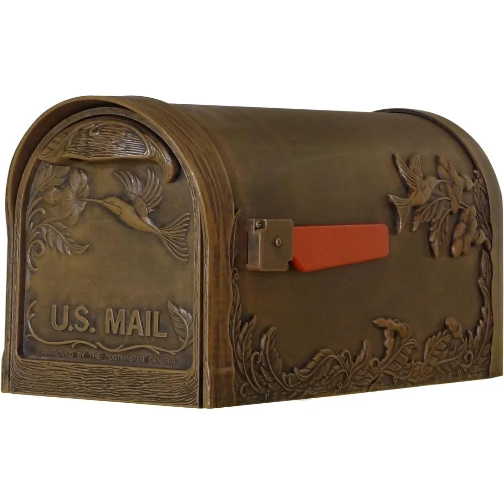 Special Lite Hummingbird Curbside Mailbox Copper Cast Aluminum Mailbox Post Mount SCB-1005-CP