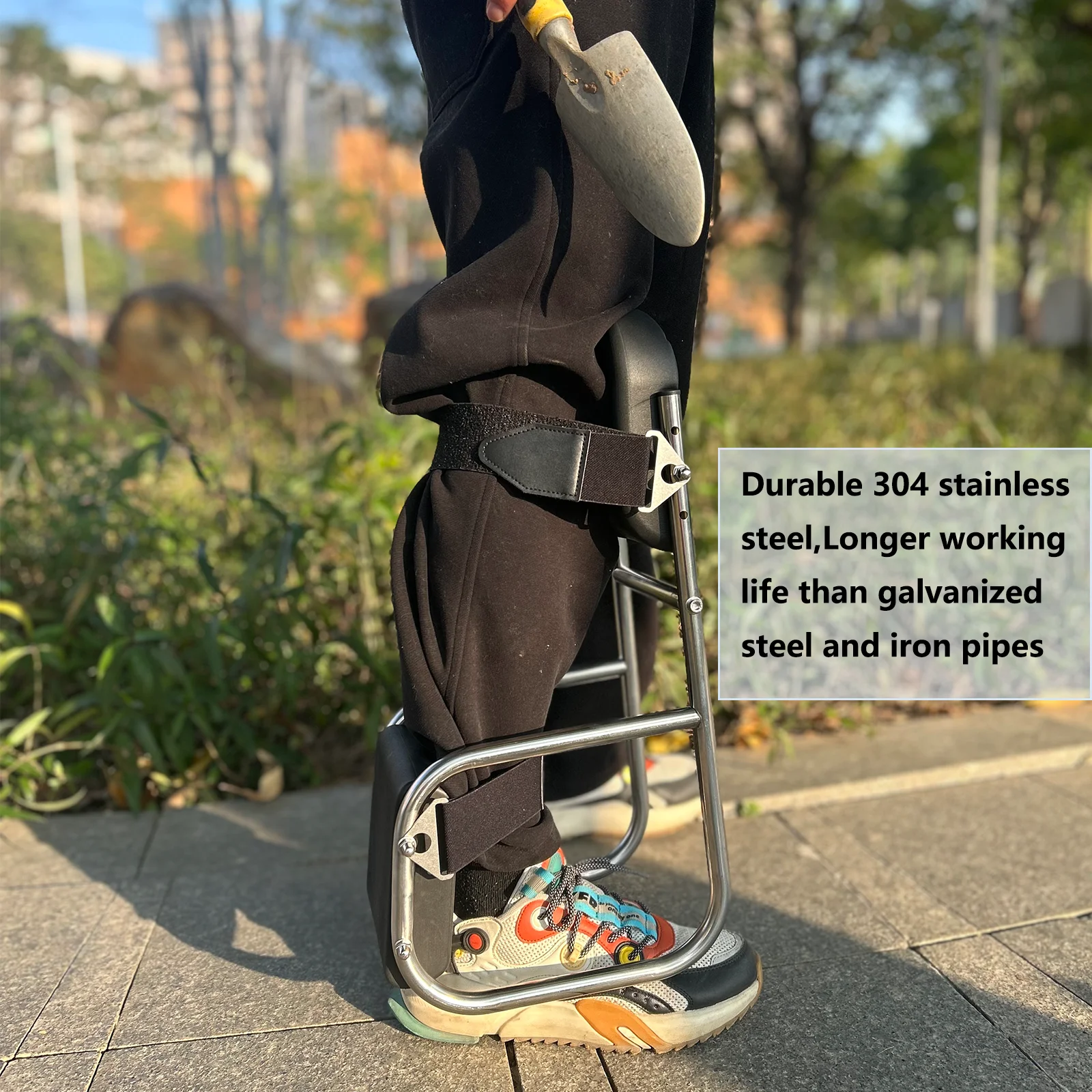 304 Stainless Steel Knee Seat,Designed For Working On Horticultural Farms-Knee Protection,Ankle Support,Durable Thick Knee Pads