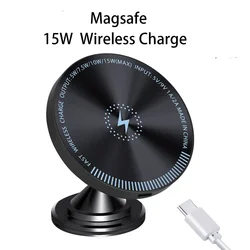 Magnetic Wireless Charging Car Phone Holder with Vent Mount and Magsafe Ring (Black - 4 - 15W)