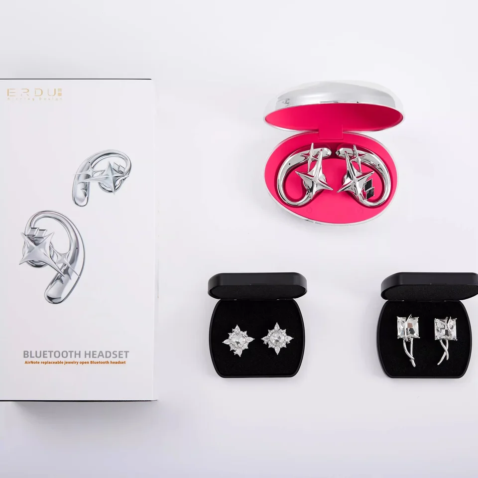 ERDU Air Note Bluetooth イヤホン 付け替えパーツ付セット Erdu 耳フックイヤホン Bluetooth ワイヤレスインナーイヤー型カスタム