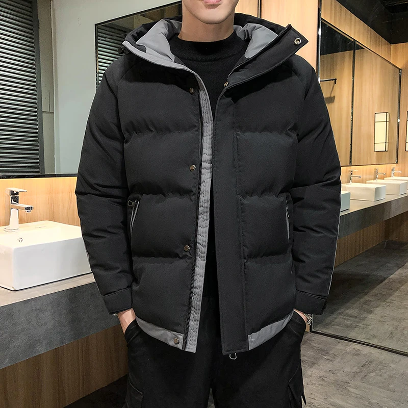 

Winter Jacket Men Parkas Thicken Warm Coat Mens Stand Collar Jackets Solid Color Parka Coat Fashion New Streetwear Plus Size 8XL