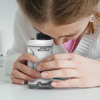 Kid Science Experiment Pocket Microscope Toy Kit 60-120x Educational Mini Handheld Microscope with Light Children Toys Gift 1