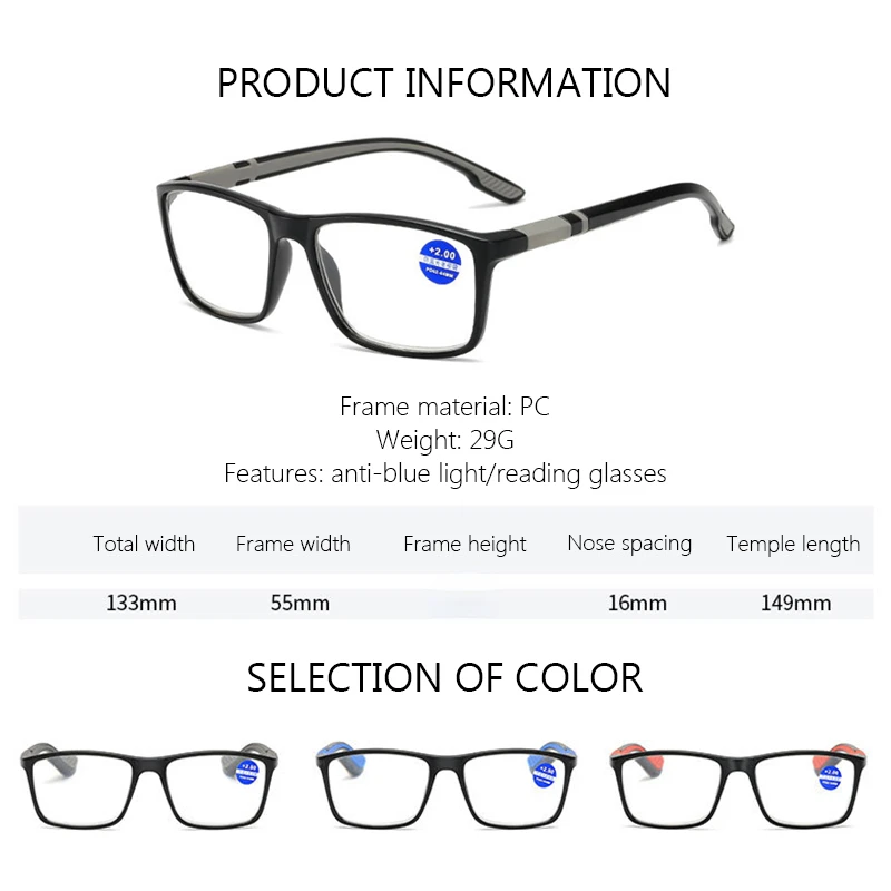 Vintage TR90 Reading Glasses Women Men Anti Blue Light Presbyopia Eyeglasses Bifocal Near Far Hyperopia Eyewear +1.5 2.0 2.5 3.0