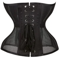 Corset d'entraînement de taille pour femmes, haut en spirale en acier désossé, sablier gothique, respirant, Sexy, maille sous le buste, Bustier, ceinture amincissante 5