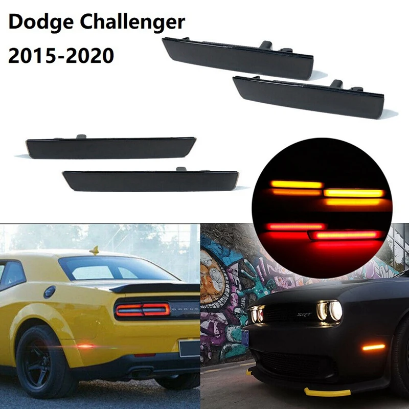 

Набор поворотников для Dodge Challenger 2015-2020 (передняя: янтарная, задняя: красная)