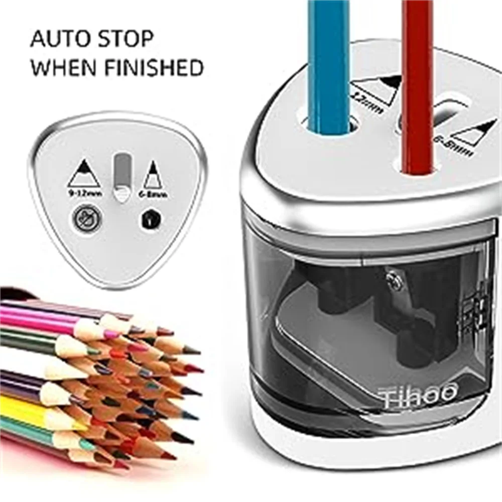 Electric Automatic Pencil Sharpener - Two-Hole Design for Home  Office