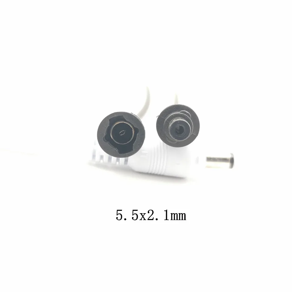 어댑터 DC 커넥터 5.5*2.1mm 흰색 남성/여성 커넥터 5-24V DC 전원 플러그 커넥터 코드 케이블, 흰색/검정색 잠금 장치