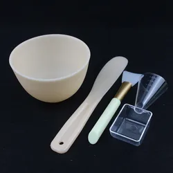 Premium Face Mask Brush Set with Mixing Bowl and Soft Facial Applicators - 3/4pcs Makeup Essentials (Yellow Set 2)
