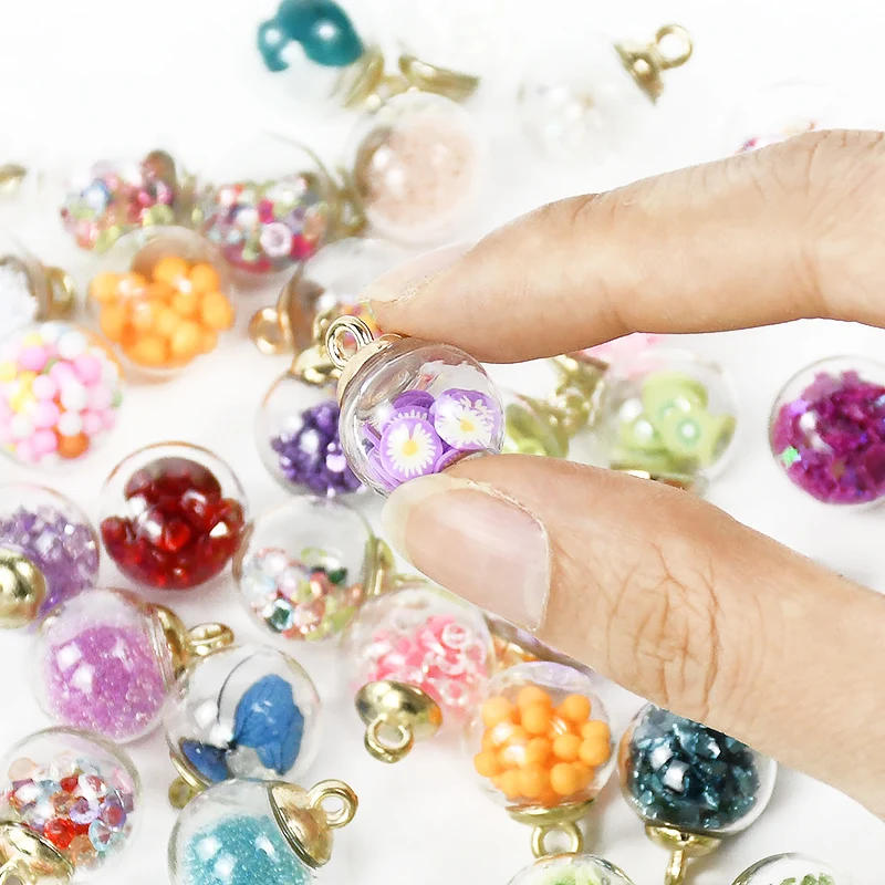 

Style Mixed Glass Bottle Milk Tea Cup Ball Earrings Phone Charms DIY Christmas Decor Keychain Pet Pendant Bracelet Accessories