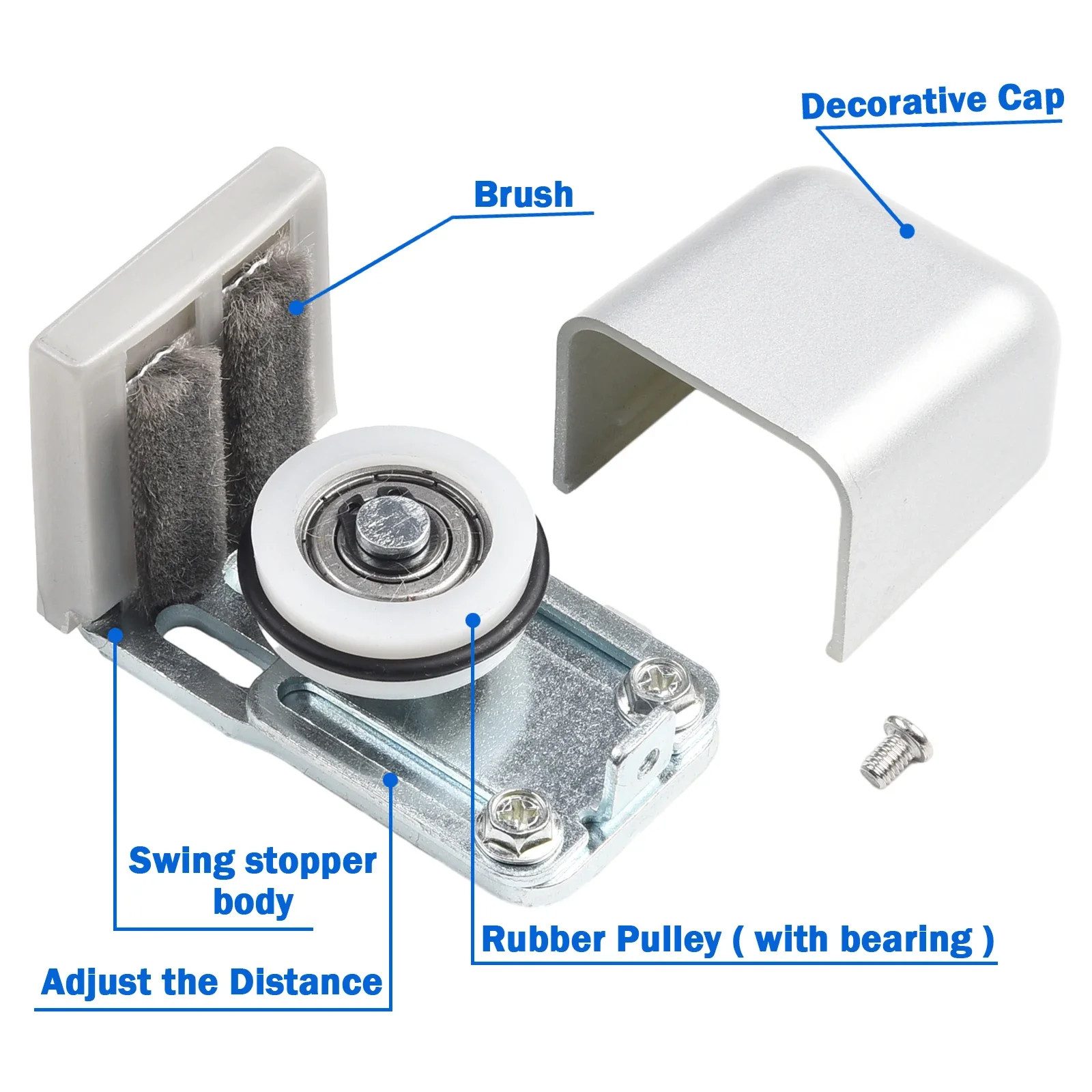 Sliding Door Slides Rails Adjustable Barn Door Floor Guide Roller Wall Mount Bottom Stay Sliding Limit Stop Door Stop Hardware