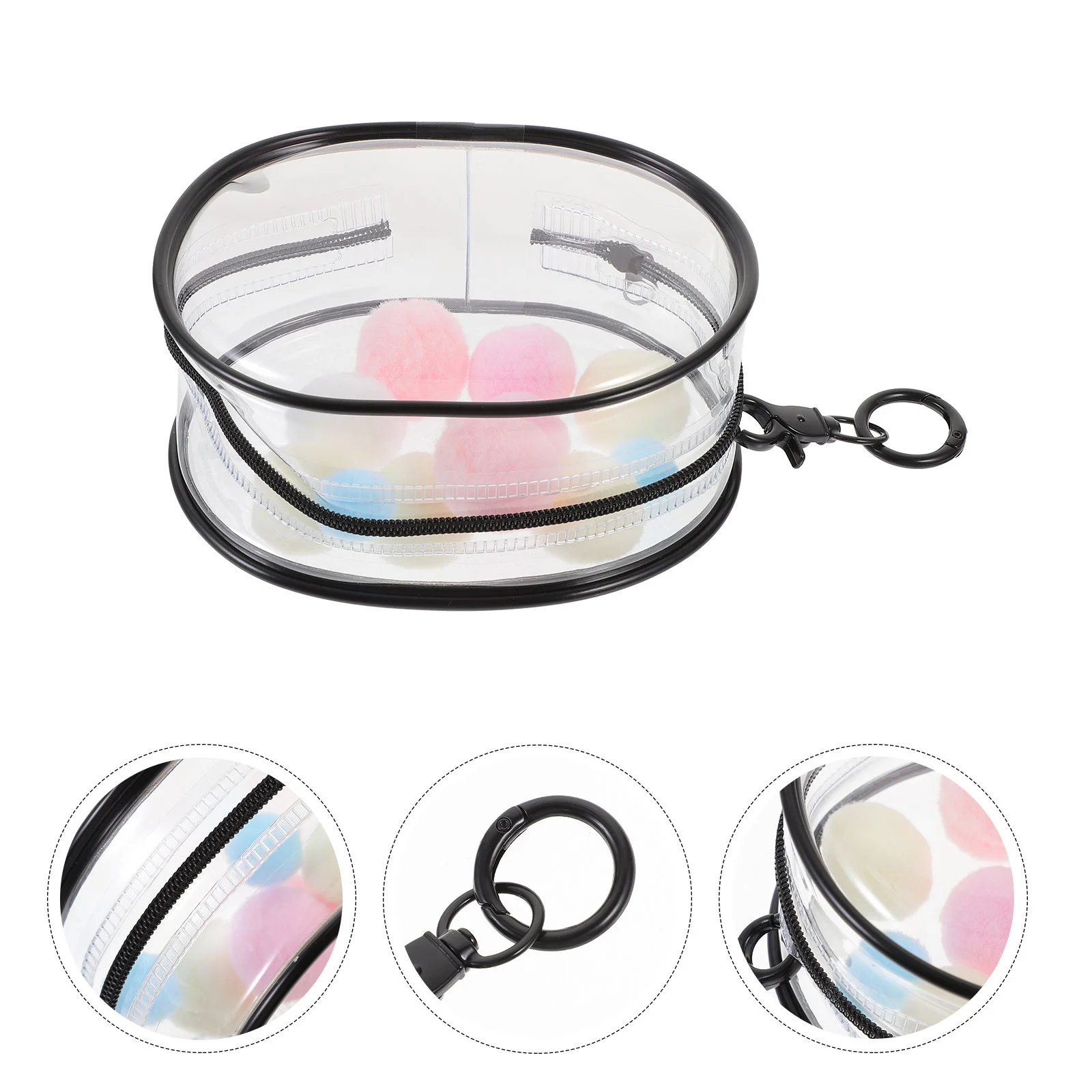 clear display case keychain small dolls pouch figures portable storage hanging bag zipper closure keychain charms Clear Display Case Keychain Mini Bag Figures Portable Storage Hanging Bag Zipper Closure Keychain Charms