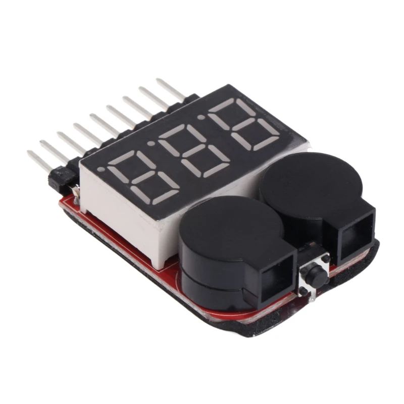 2 in 1 Li-ion RC Lipo Battery Low Voltage Alarm 1S-8S Buzzer Indicator Checker Tester LED Display Board Module Compact 6