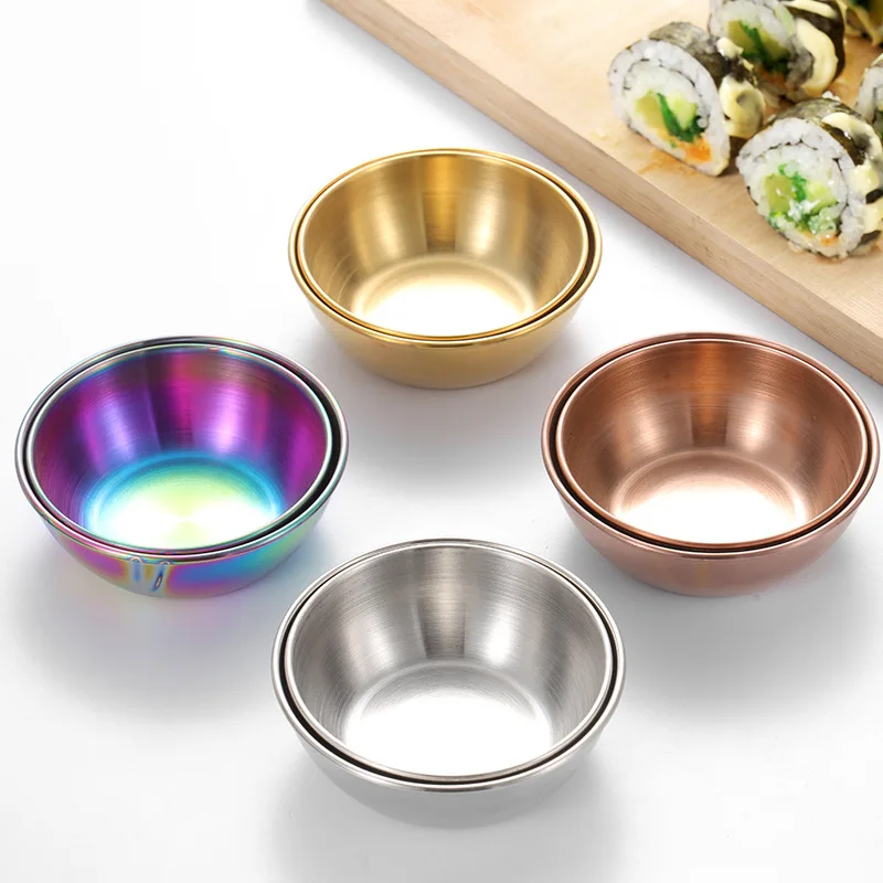 Stainless Steel Sauce Dishes Bowls Plates Cups