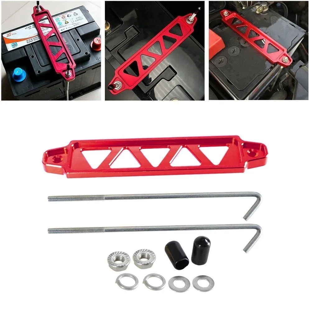 Universal Aluminum Auto Battery Tie Down Mount Holder Bracket Brace Bar Honda Civic EK EG Car Accessories