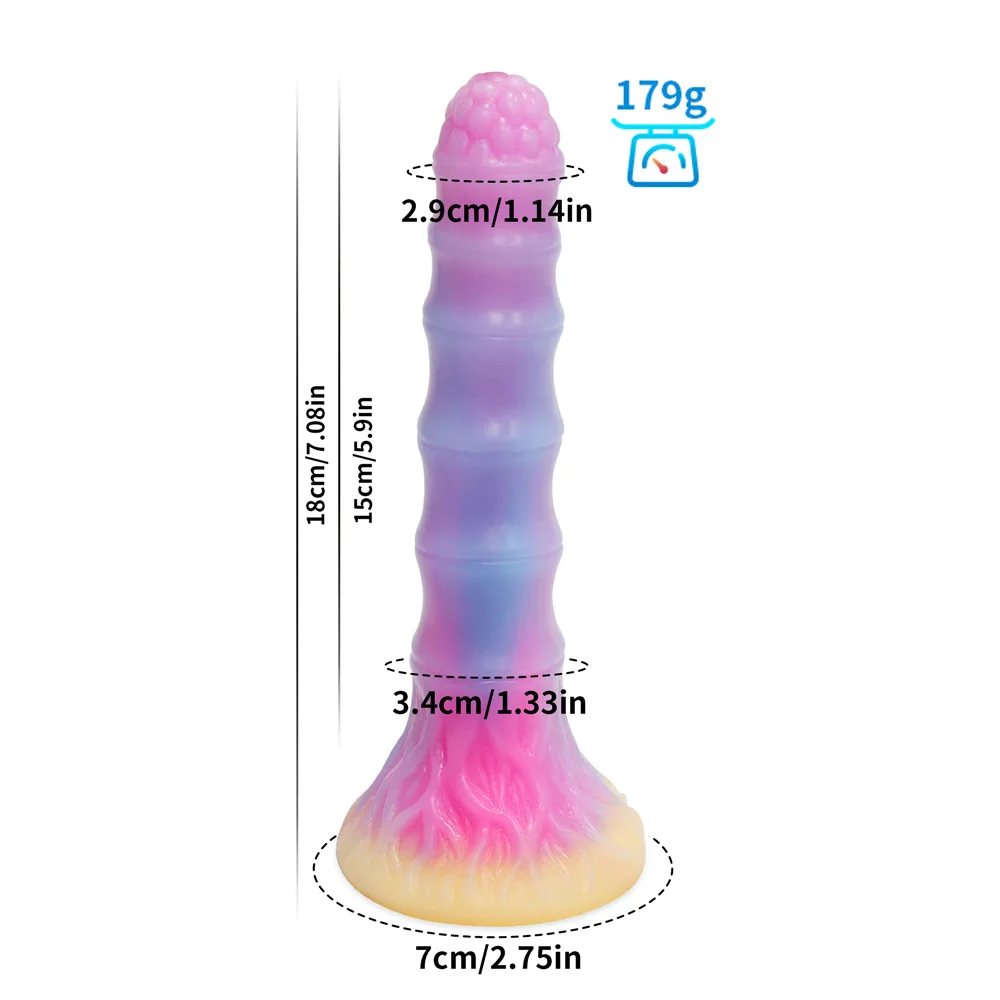 A fluorescent dildo that glows at night, Alien dildo adult sex toy female masturbator G-spot Simulation Large penis Anal